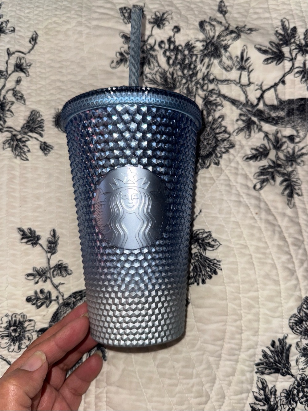 Blue silver studded 16 oz tumbler Starbucks new